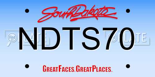 NDTS70 South Dakota License Plate