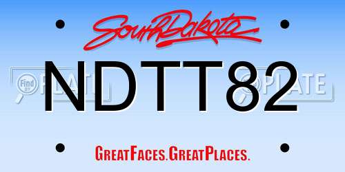 NDTT82 South Dakota License Plate