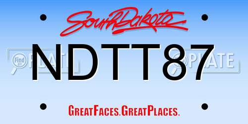 NDTT87 South Dakota License Plate