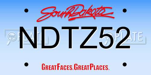NDTZ52 South Dakota License Plate