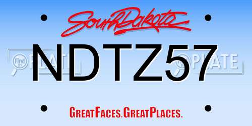 NDTZ57 South Dakota License Plate