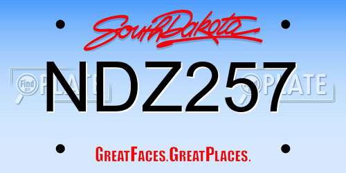 NDZ257 South Dakota License Plate