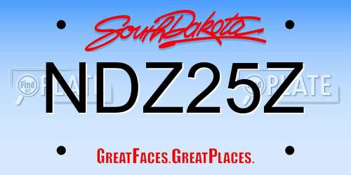 NDZ25Z South Dakota License Plate