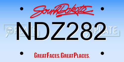 NDZ282 South Dakota License Plate