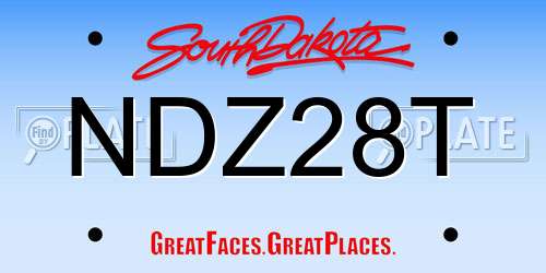 NDZ28T South Dakota License Plate