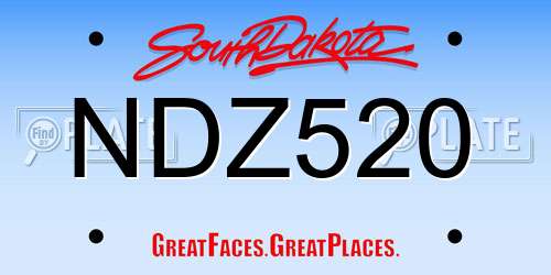 NDZ520 South Dakota License Plate