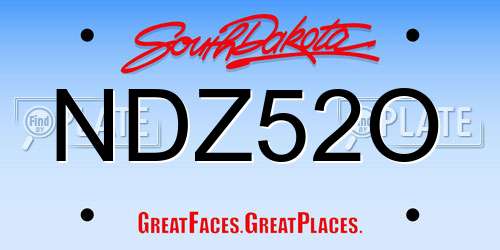 NDZ52O South Dakota License Plate