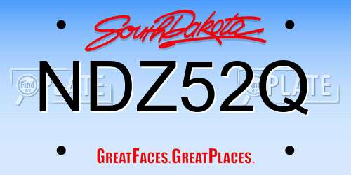 NDZ52Q South Dakota License Plate