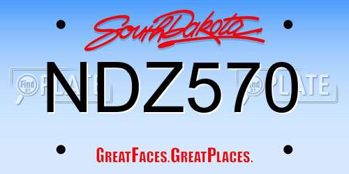 NDZ570 South Dakota License Plate