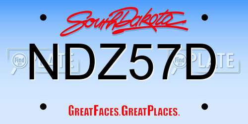 NDZ57D South Dakota License Plate