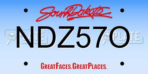 NDZ57O South Dakota License Plate