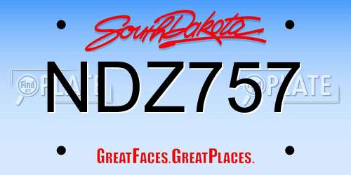 NDZ757 South Dakota License Plate