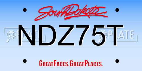 NDZ75T South Dakota License Plate