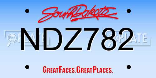 NDZ782 South Dakota License Plate