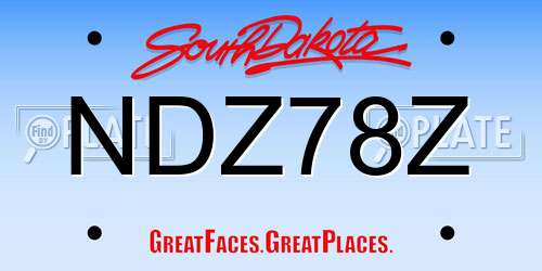 NDZ78Z South Dakota License Plate