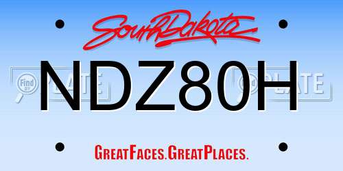 NDZ80H South Dakota License Plate