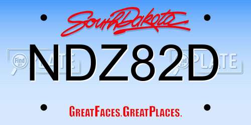 NDZ82D South Dakota License Plate