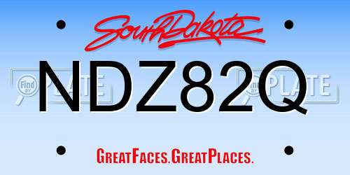 NDZ82Q South Dakota License Plate