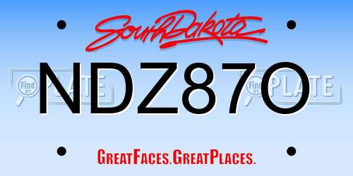 NDZ87O South Dakota License Plate
