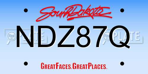 NDZ87Q South Dakota License Plate