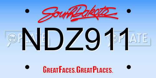 NDZ911 South Dakota License Plate