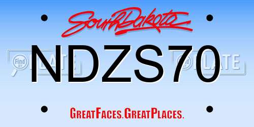 NDZS70 South Dakota License Plate