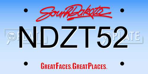 NDZT52 South Dakota License Plate