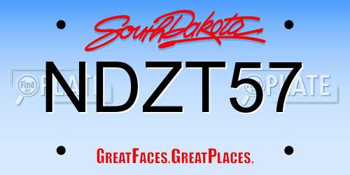 NDZT57 South Dakota License Plate