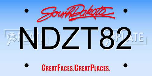 NDZT82 South Dakota License Plate