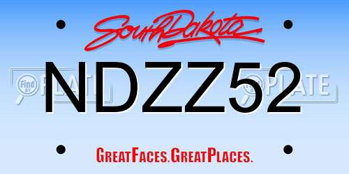 NDZZ52 South Dakota License Plate