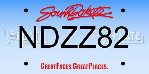 NDZZ82 South Dakota License Plate