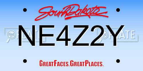 NE4Z2Y South Dakota License Plate