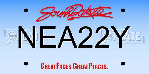 NEA22Y South Dakota License Plate