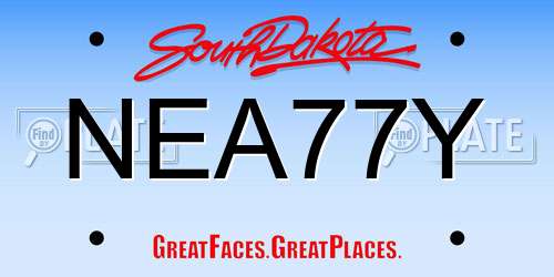 NEA77Y South Dakota License Plate