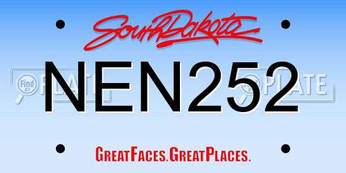 NEN252 South Dakota License Plate