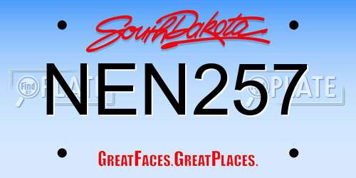 NEN257 South Dakota License Plate