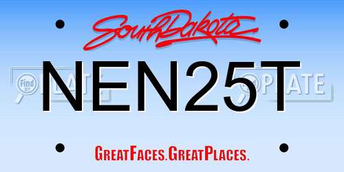 NEN25T South Dakota License Plate