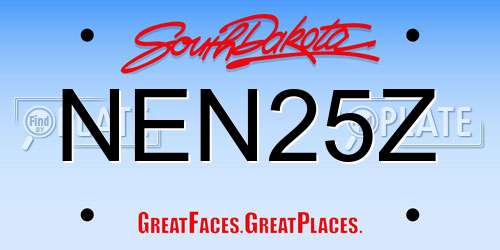 NEN25Z South Dakota License Plate