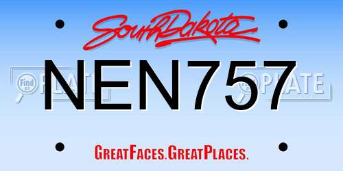 NEN757 South Dakota License Plate