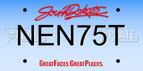 NEN75T South Dakota License Plate