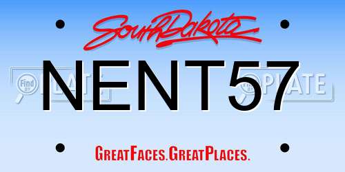 NENT57 South Dakota License Plate