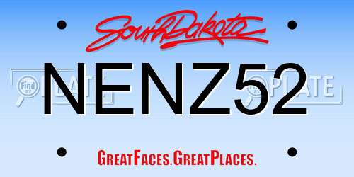 NENZ52 South Dakota License Plate