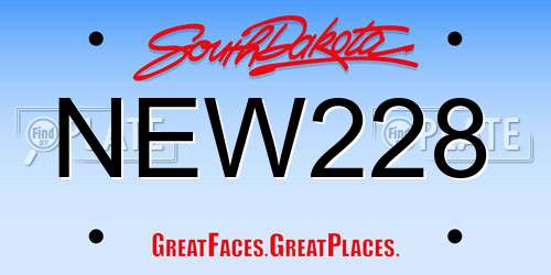 NEW228 South Dakota License Plate
