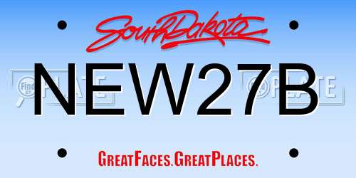 NEW27B South Dakota License Plate