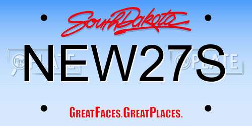 NEW27S South Dakota License Plate