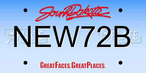 NEW72B South Dakota License Plate