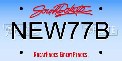 NEW77B South Dakota License Plate