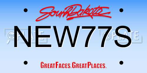 NEW77S South Dakota License Plate