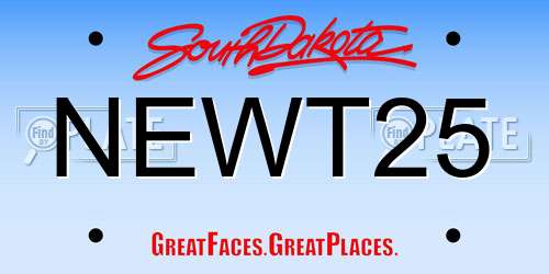 NEWT25 South Dakota License Plate