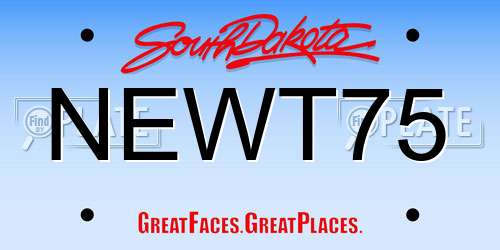 NEWT75 South Dakota License Plate